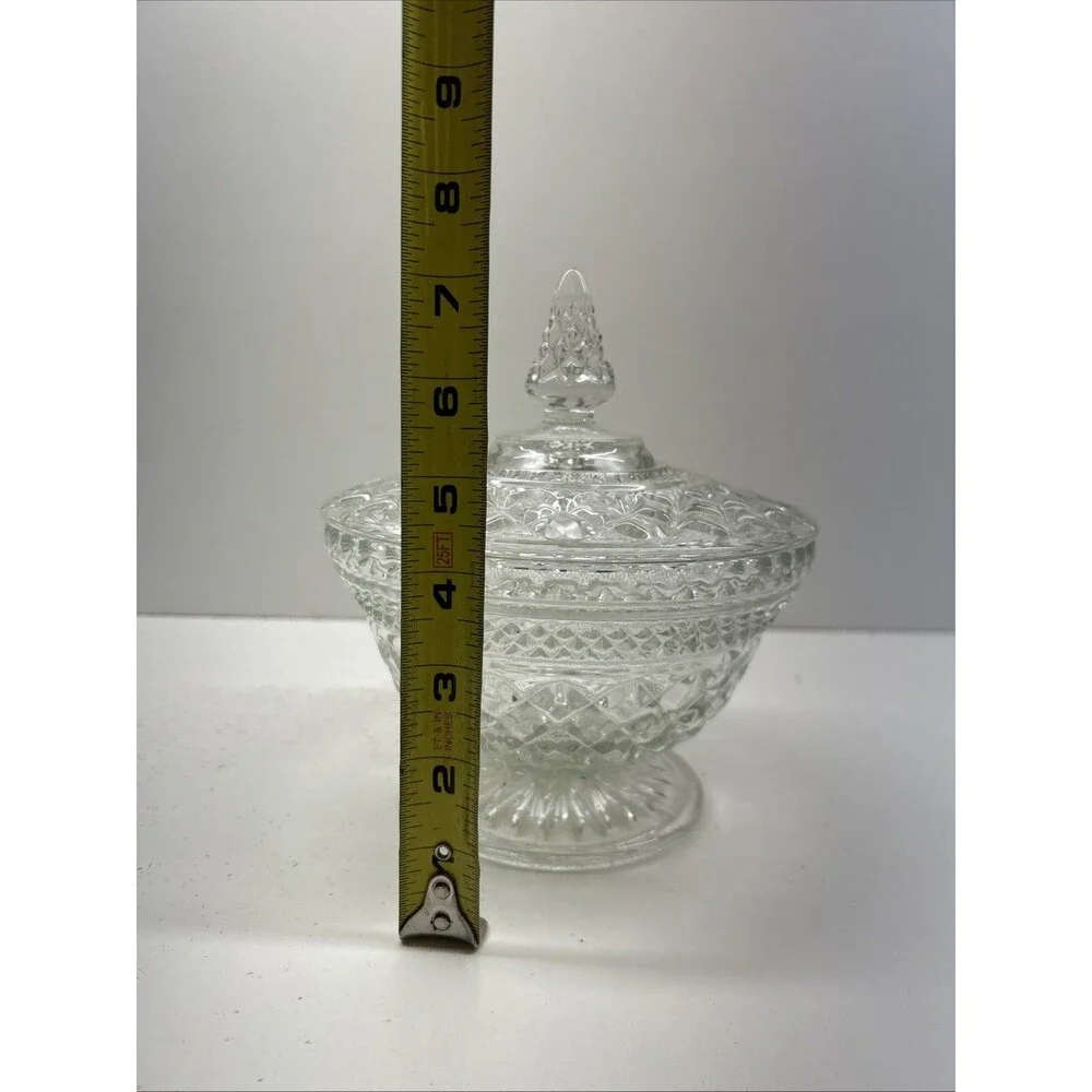Vintage Anchor Hocking Wexford‎ Crystal 1960's Candy Dish with lid
